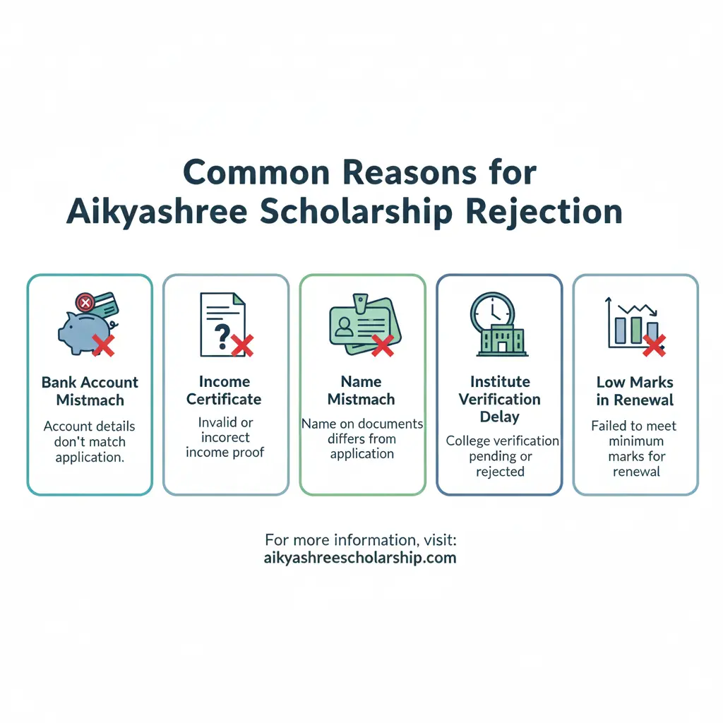 common aikyashree application rejection reason